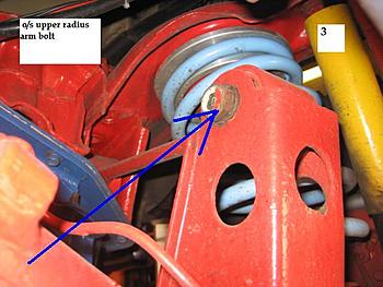 Click image for larger version

Name:	13, one of the upper axel radious arm bolts, remove both to allow axel to drop, also shows the L.jpg
Views:	134
Size:	55.5 KB
ID:	1259518